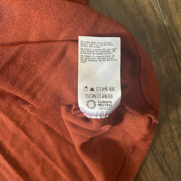 Reformation Long Sleeve Mini Dress Burnt Orange Women’s Large Fall - Picture 7 of 8